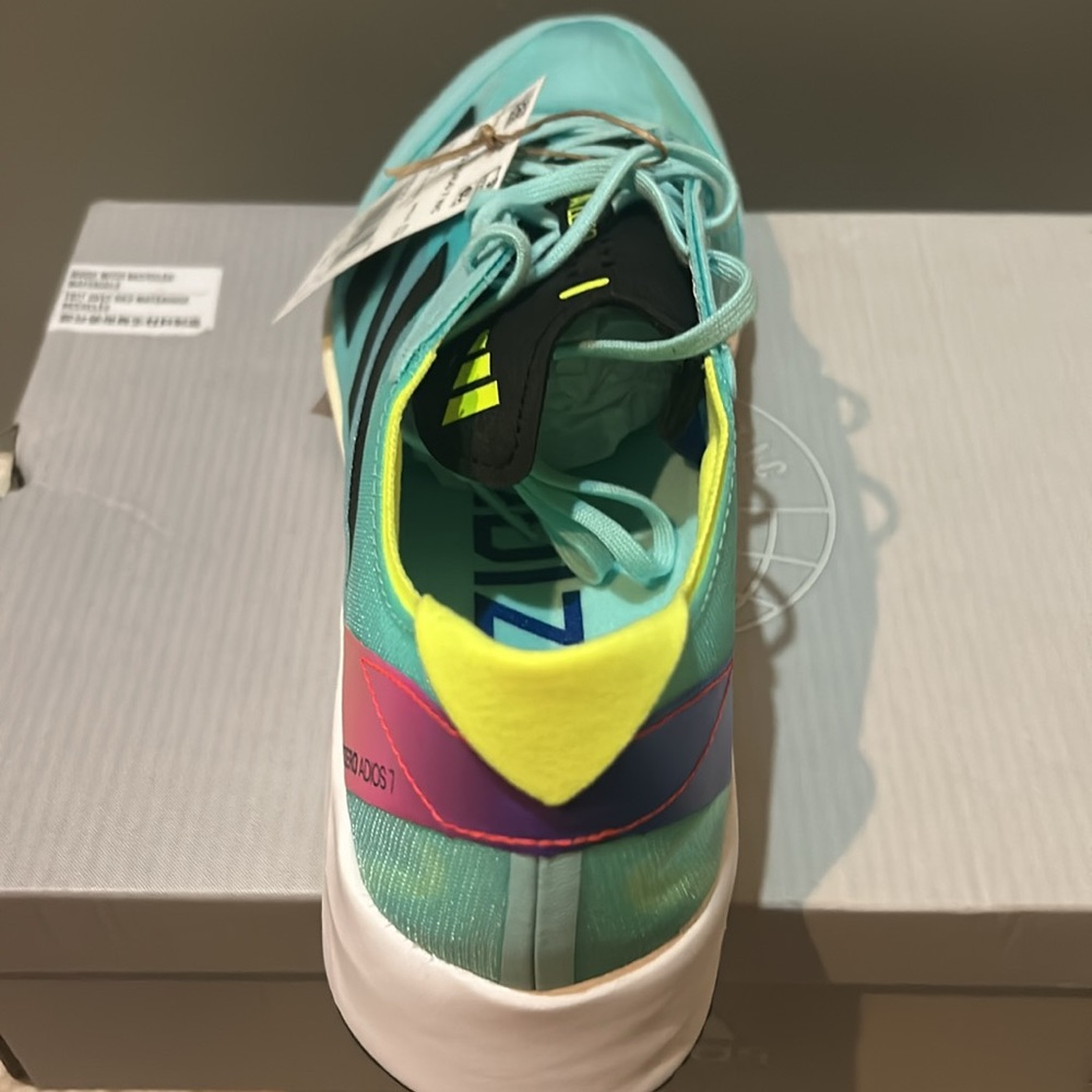 New in Box! adidas Adizero Adios 7 WC, Men’s 10 Running shoes in light aqua - Picture 3 of 8